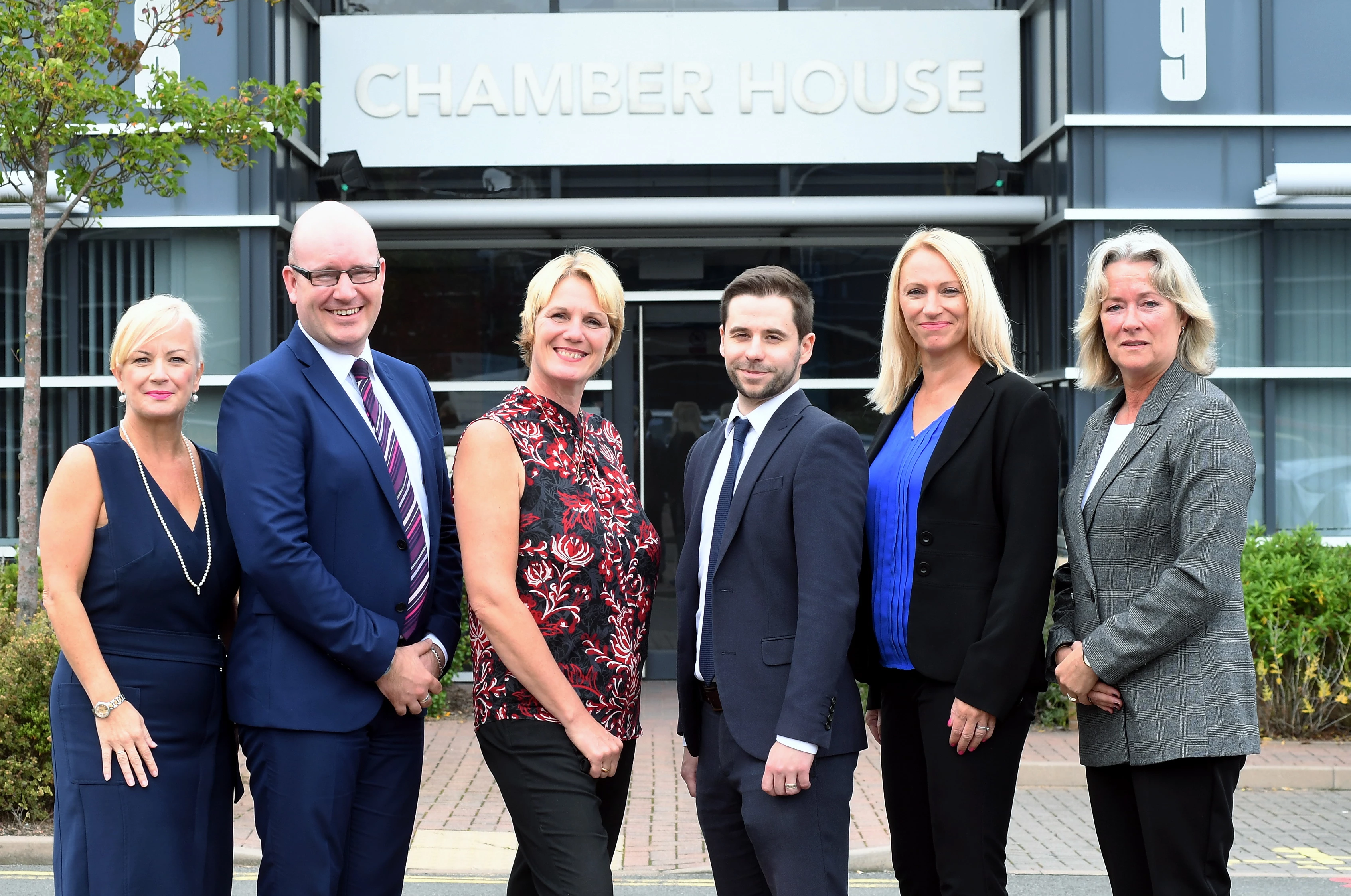 Pictured (left to right): Hazel Pilling, Chris Nagle, Louise Bennett, James Ahearne, Louise Wall (group commercial director at the Chamber), Martyne Manning 