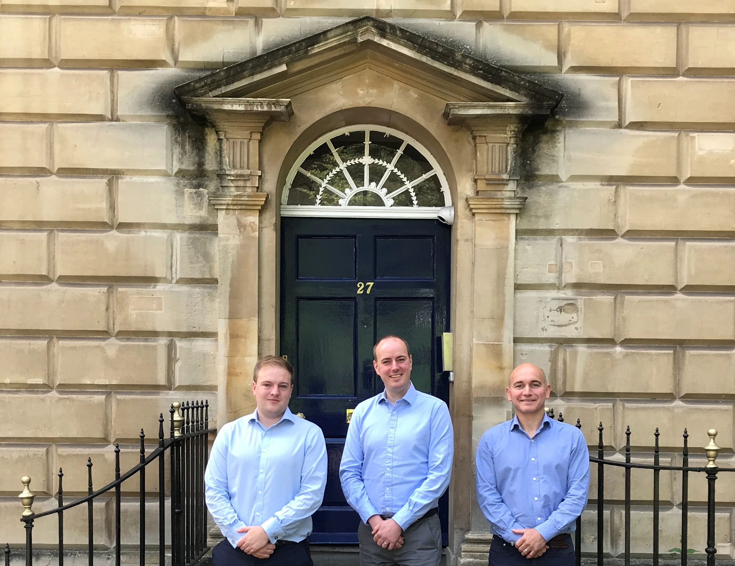 LCP’s new staff Alex Williams (left) and Nathan Clark (right) with associate director and head of LCP’s Bristol office Adam Martin