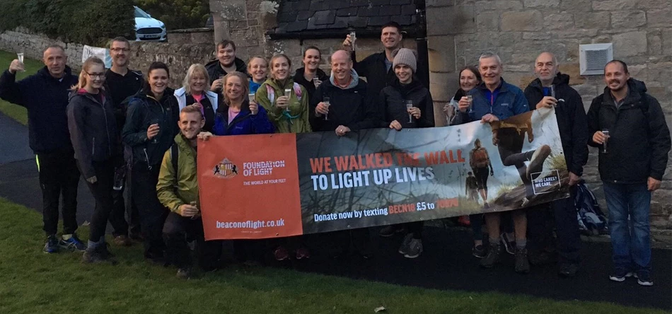 Niall with walkers at the finish line