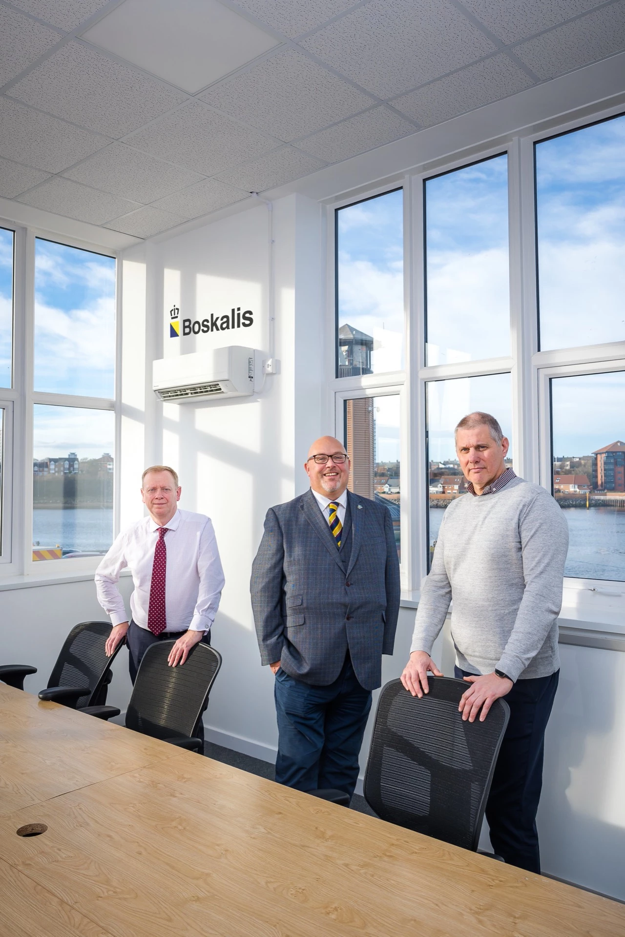 (l-r) Matthew Hunt, director at Port of Sunderland, Cllr Graeme Miller, leader of Sunderland City Council and Richard Cawthorne, senior project manager at Boskalis Subsea Services