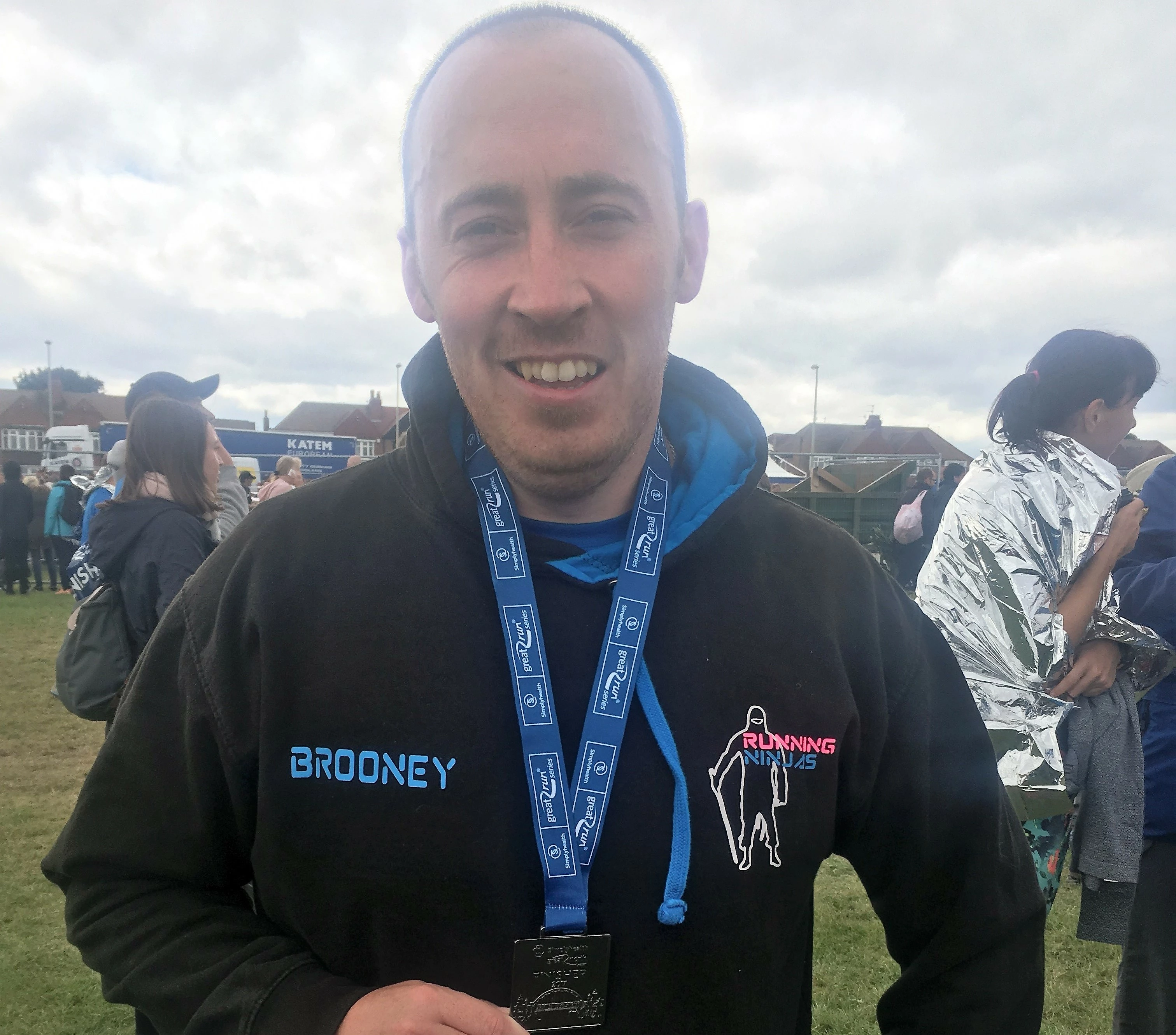 Driver Kevin Brown after completing last year's Great North Run