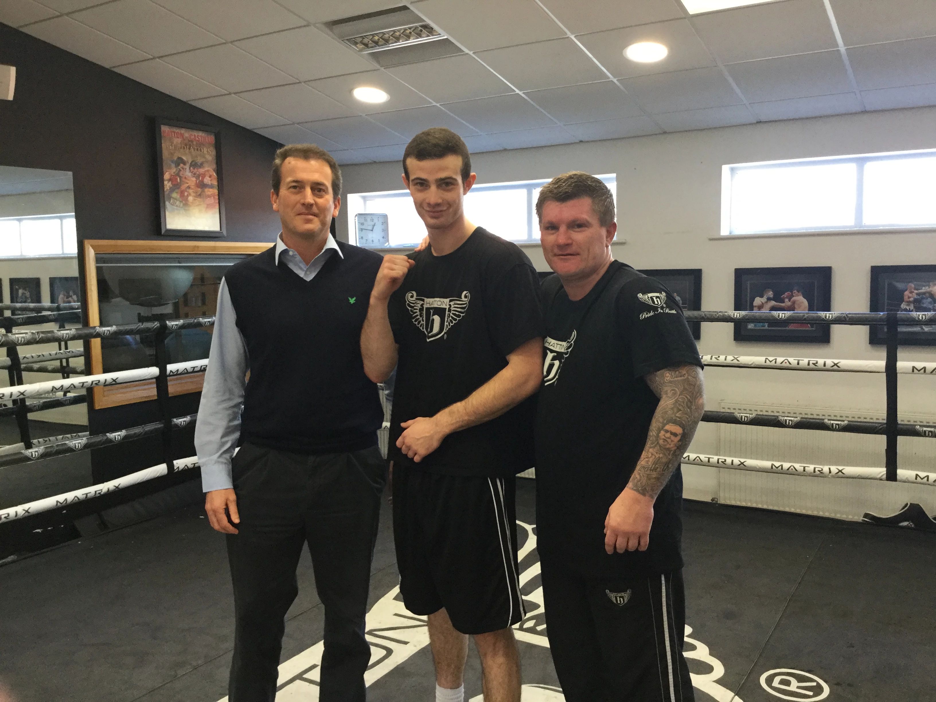 Palletower Managing Director, Matthew Palmer, Jake Haigh and Ricky Hatton.