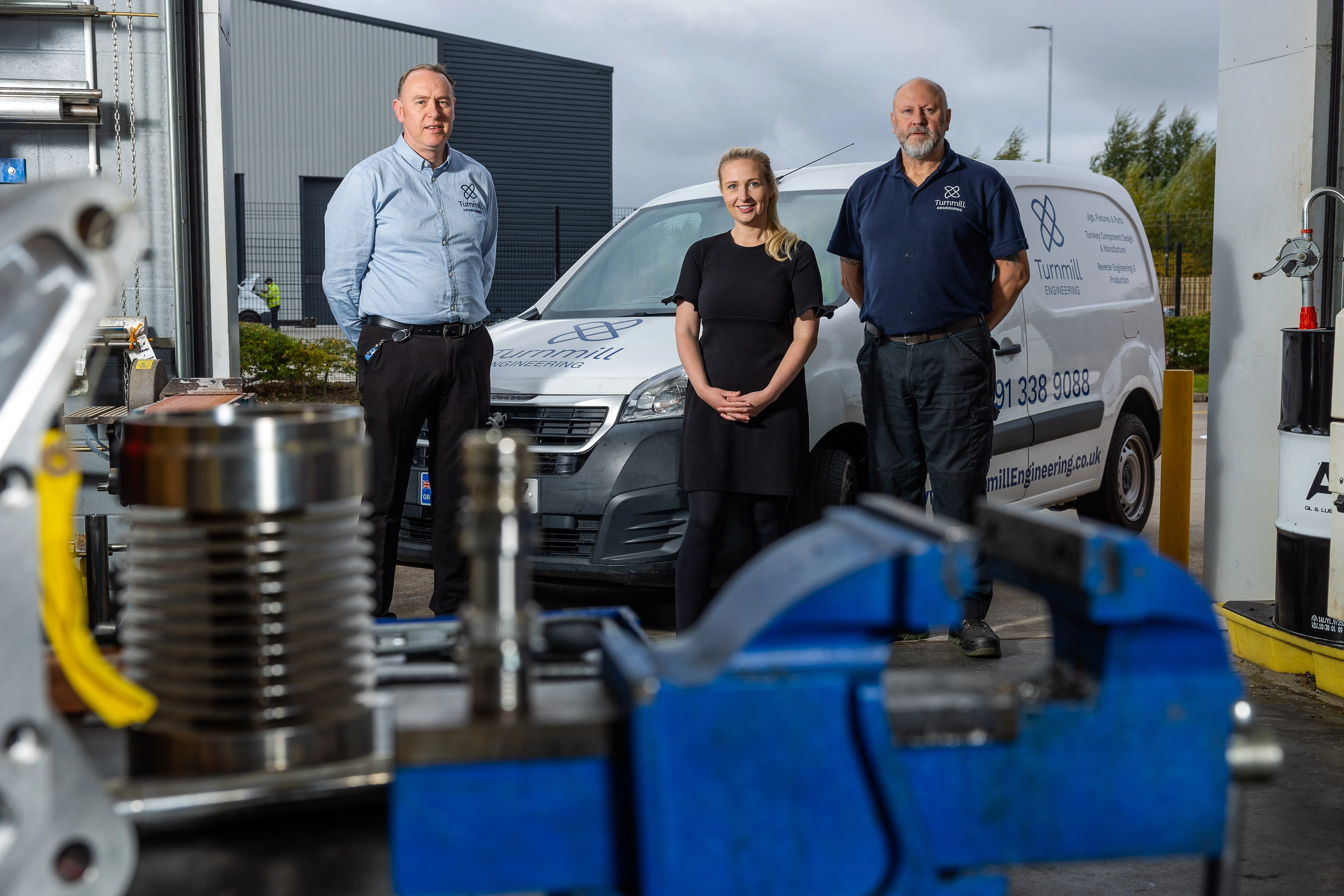 L-R: Andrew Howe, Turnmill Engineering, Rachel Skeoch, marketing consultant & Tony Renwick, Turnmill Engineering.