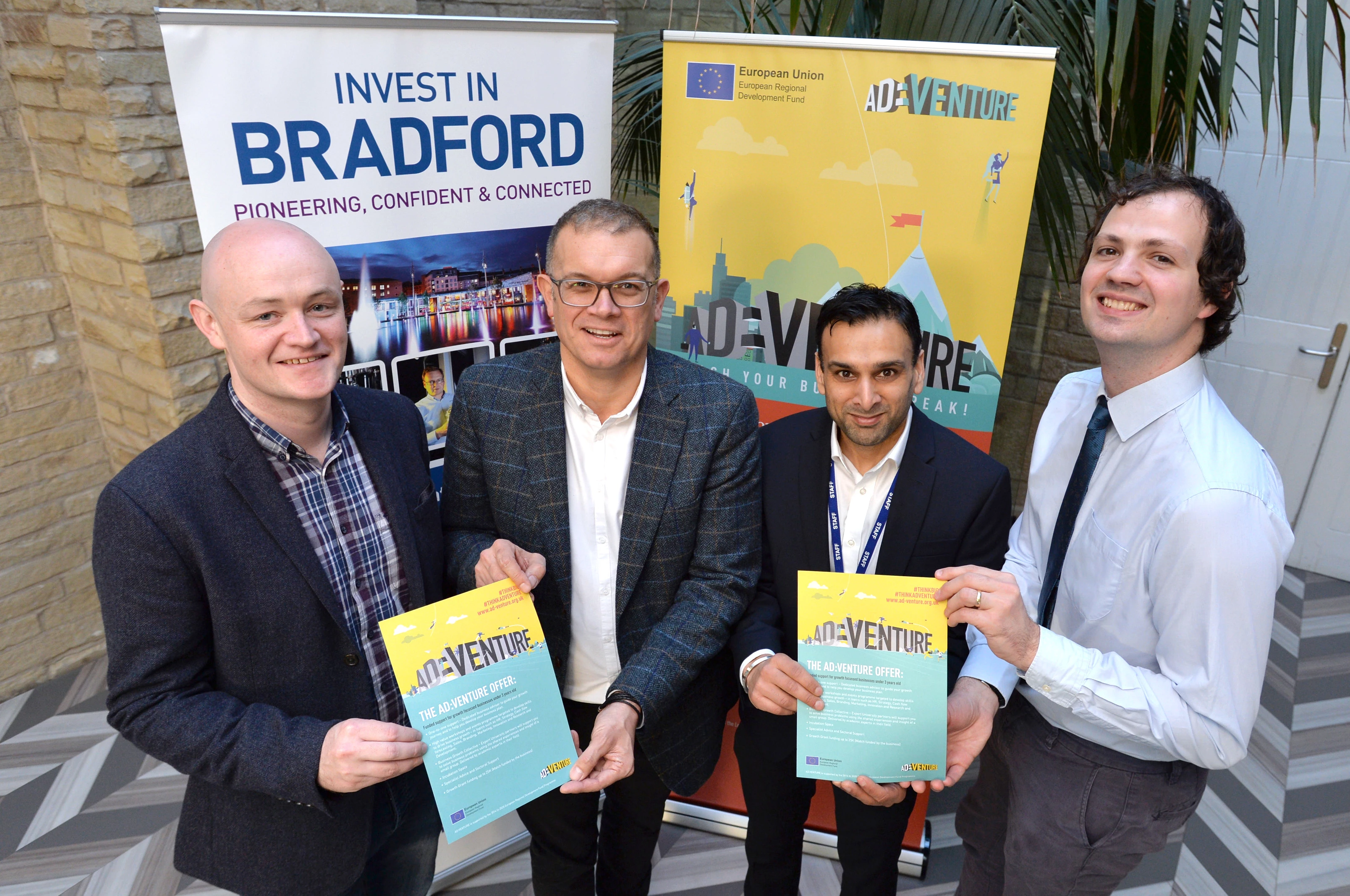 L-R: Richard Sutcliffe (director, Agency for Good), Kyran Parker (director, RedKite Innovations), Rav Panesar (digital health enterprise advisor, Ad:Venture) and Cllr Alex Ross-Shaw (Bradford Council)