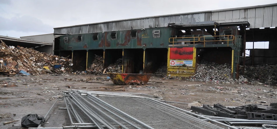 The former waste recycling plant burned down last year