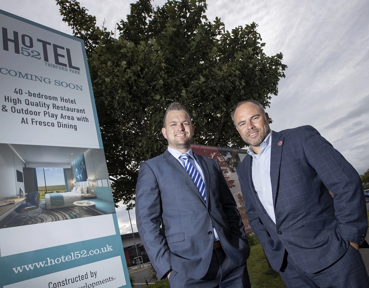 Kirk Thompson, Managing Director of High Street Developments (left) and Phill Brumwell, Managing Director of High Street Hospitality, at the site where work has begun on the new hotel.