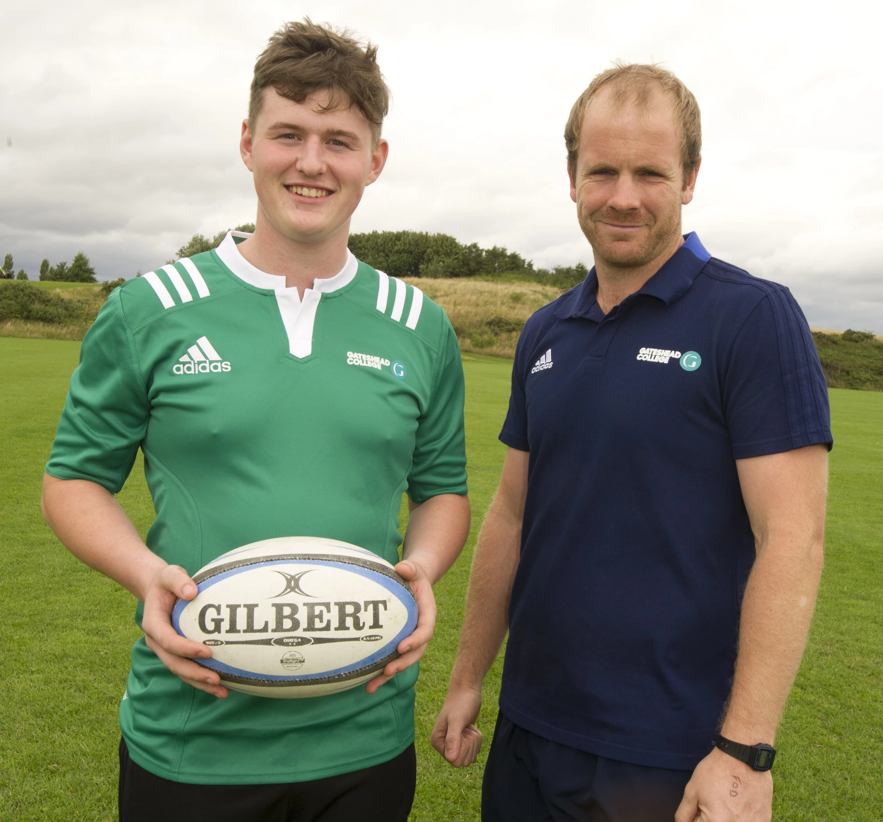 Zack Bolton with Gateshead College coach Matt Fieldhouse 