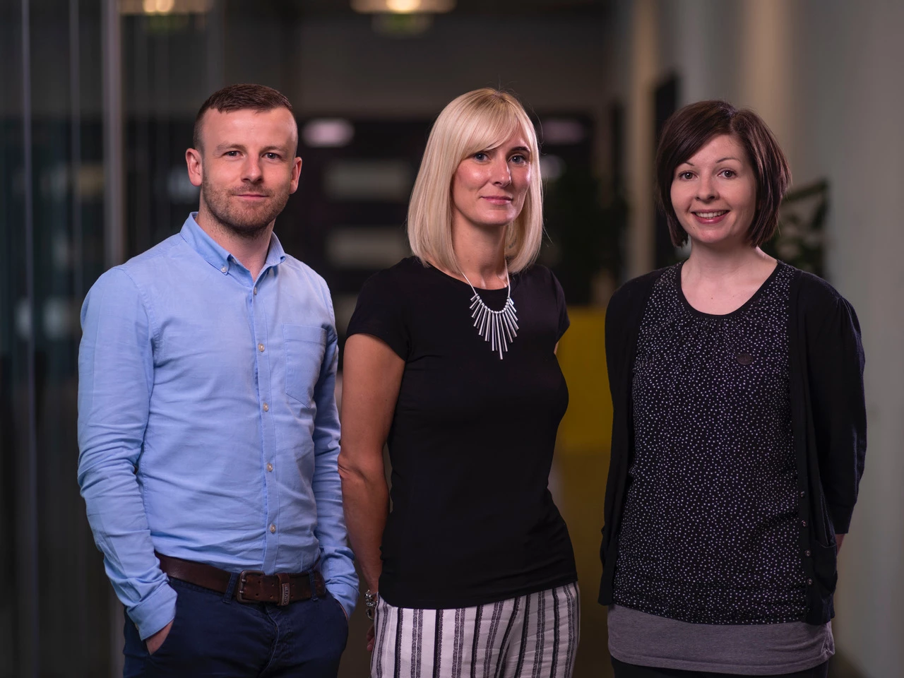 Tech Returners (L-R) James Heggs, Beckie Taylor and Laura Kenny 