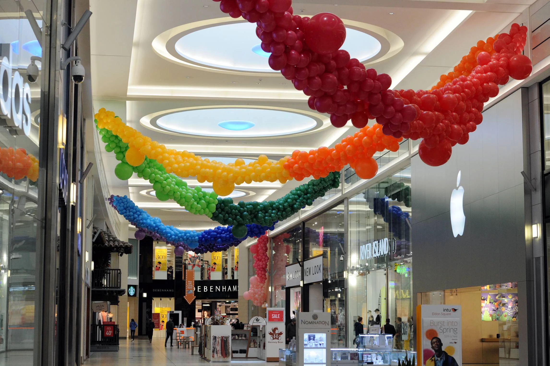 Giant balloon displays inside intu Eldon Square