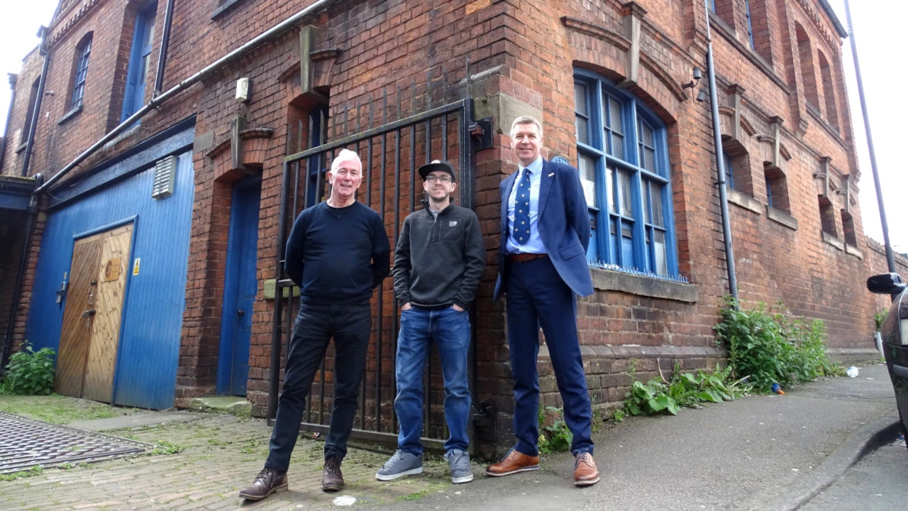 Urban Hax directors Geoff Henderson and Deta Ward with Walsall Business Support board member Rob Colbourne