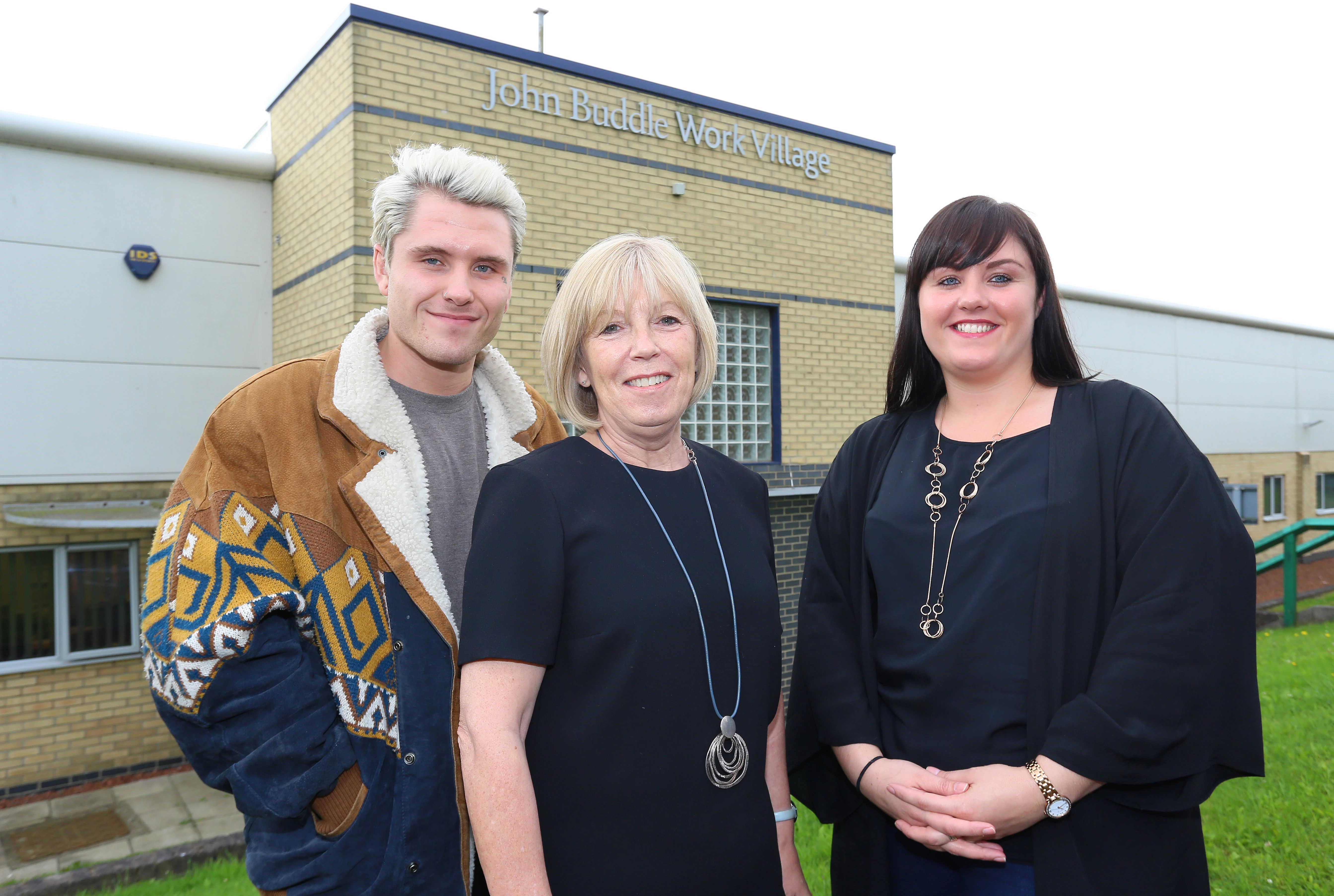 From L-R, James, Julie Blackie of Pink Boutique, and his sister Nikki