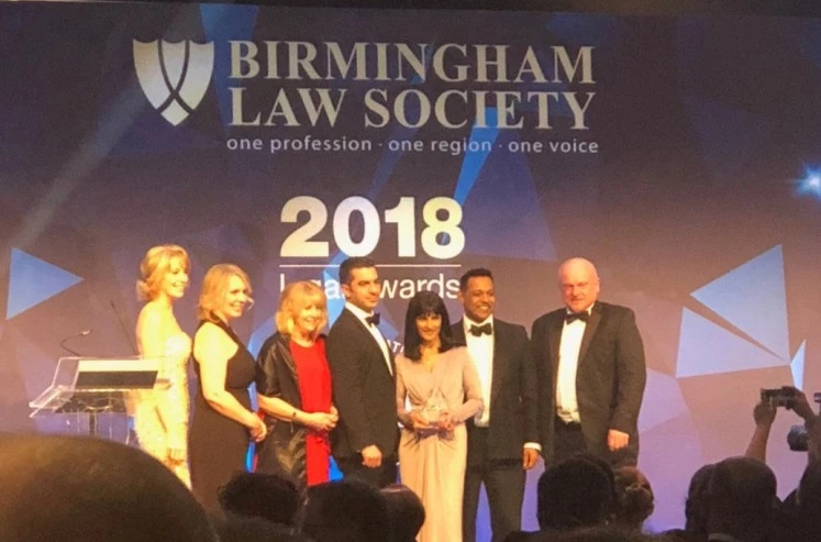 Sydney MItchell Winners of Birmingham Law Society Awards - 5-15 partners 