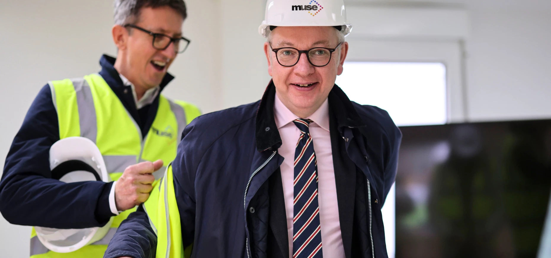 Michael Gove MP on his levelling up visit to Birkenhead and Liverpool in 2022.