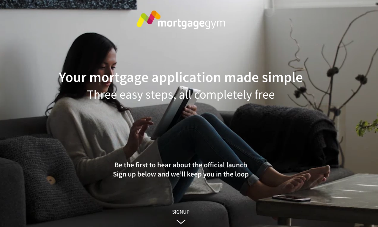 MortgageGym's homepage.