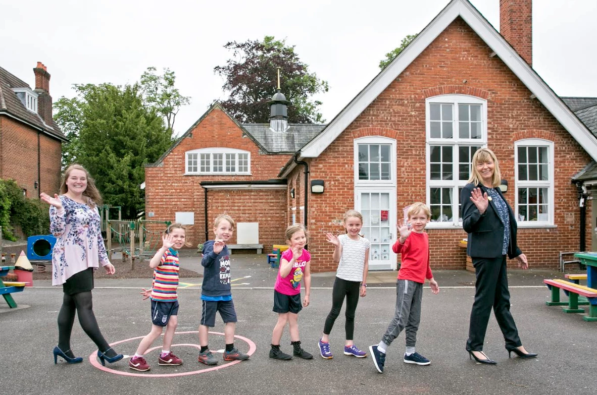 Miller Homes area sales & marketing administrator Charlotte Little, Emma Sheridan (7), Lucas Gundry (5), Jasmine Beagley (6), competition winner Meila Abbott (7), Oliver Nichol (6) and Miller Homes sales manager Linda Humphrey.