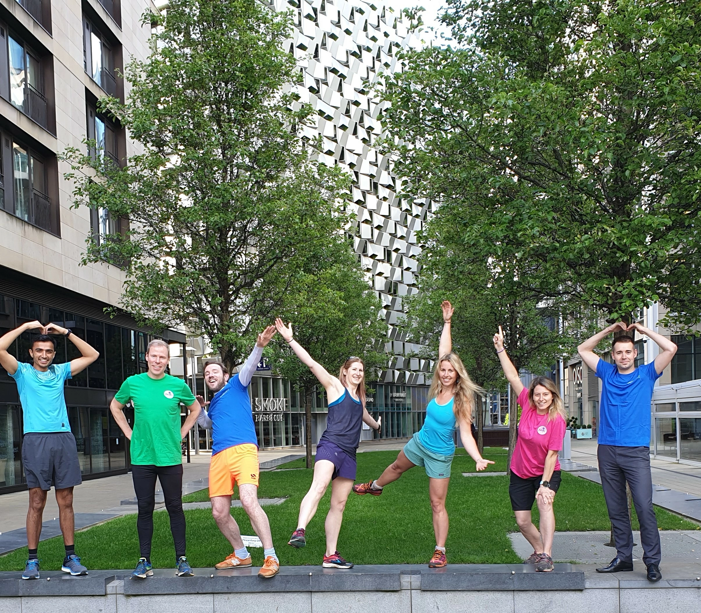 Corinna Lincoln (fifth left) and her Taylor&Emmet colleagues get ready for their Kilimanjaro-themed fundraiser