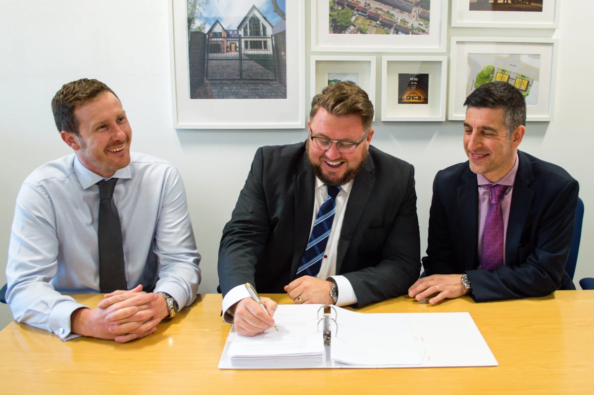 Right to left: Steven Parker (Director of Sovini Property Services), Terry Carroll (Managing Director of Carroll Group), Arturo Gulla (Director of Asset Management at One Vision Housing)