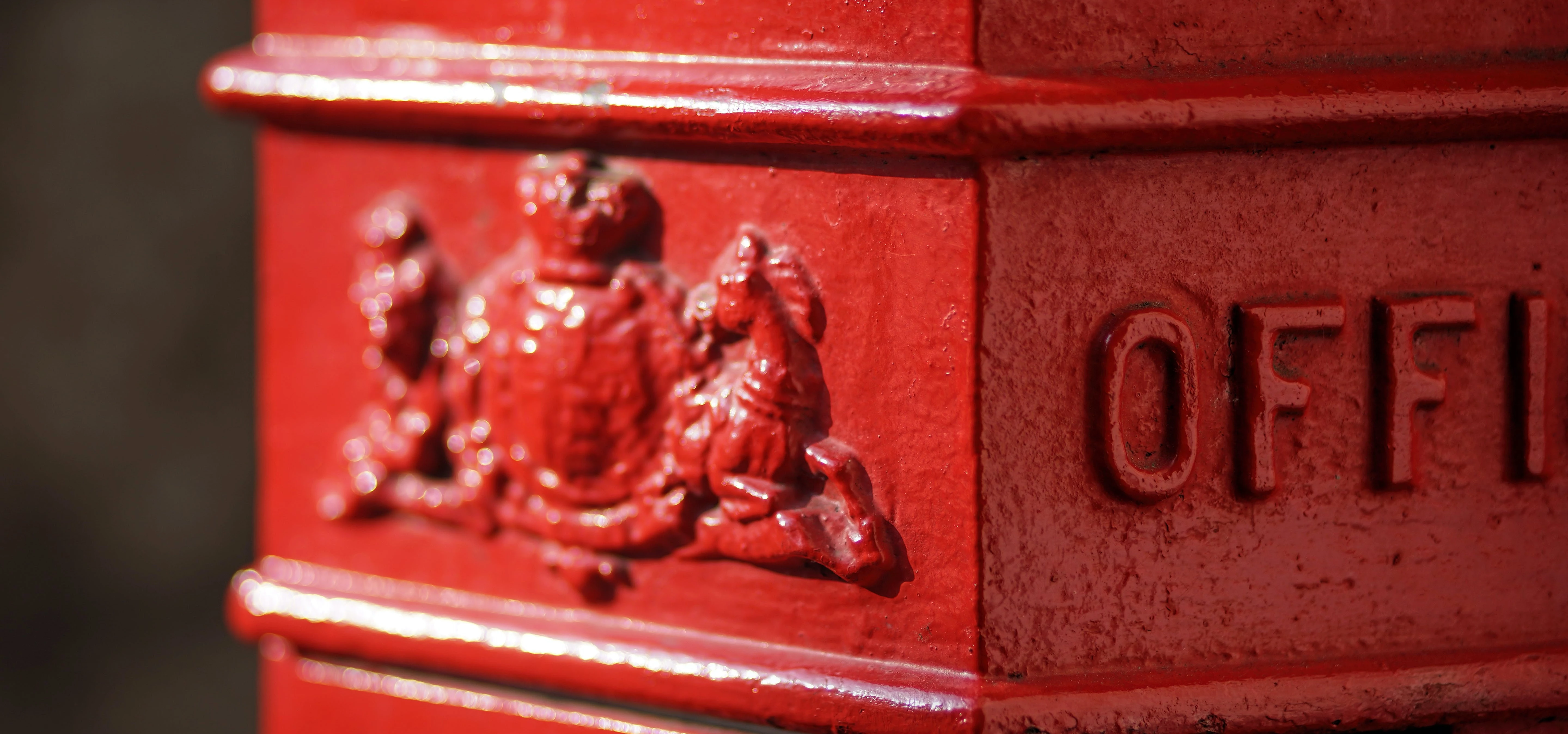 Red and White Metal Mail Box