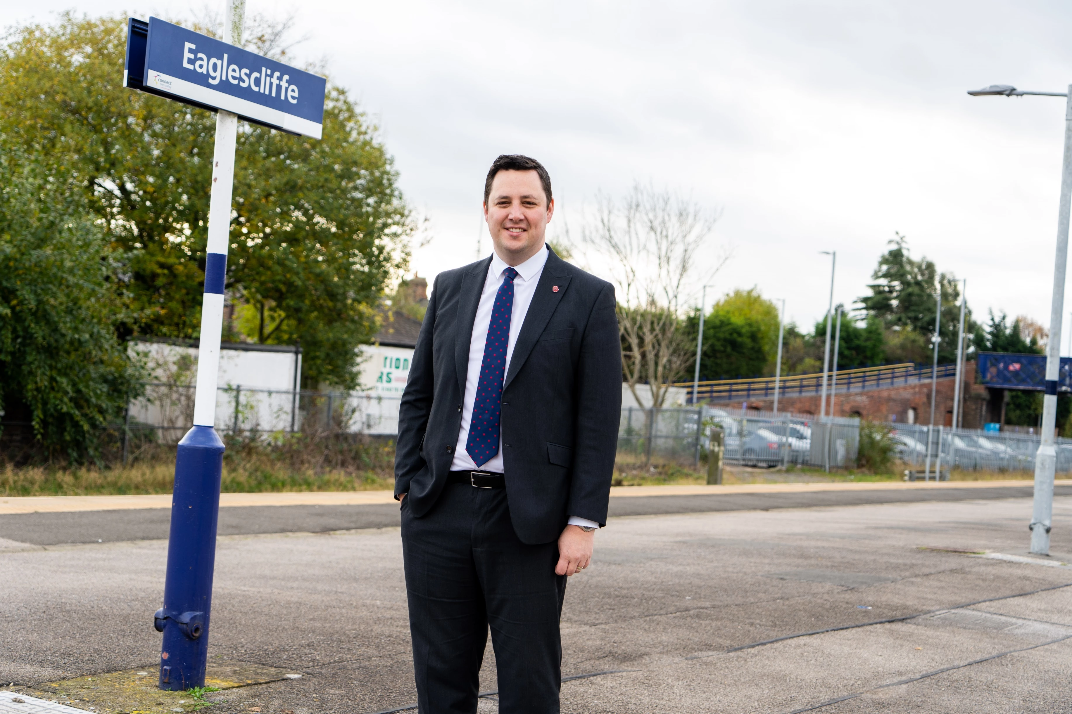 Tees Valley Mayor Ben Houchen at Eaglescliffe station.