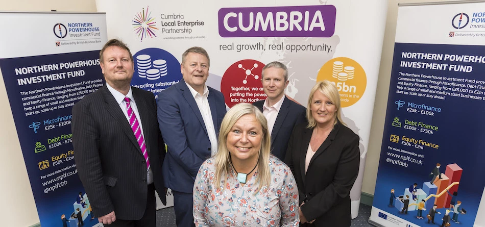 L-R: Andy Traynor, senior investment executive at FW Capital; Grant Peggie, director of the British Business Bank; Maria Ramsdale, investment executive at FW Capital; Gary Guest, fund manager for FW Capital; and Sue Barnard, senior relationship manager of