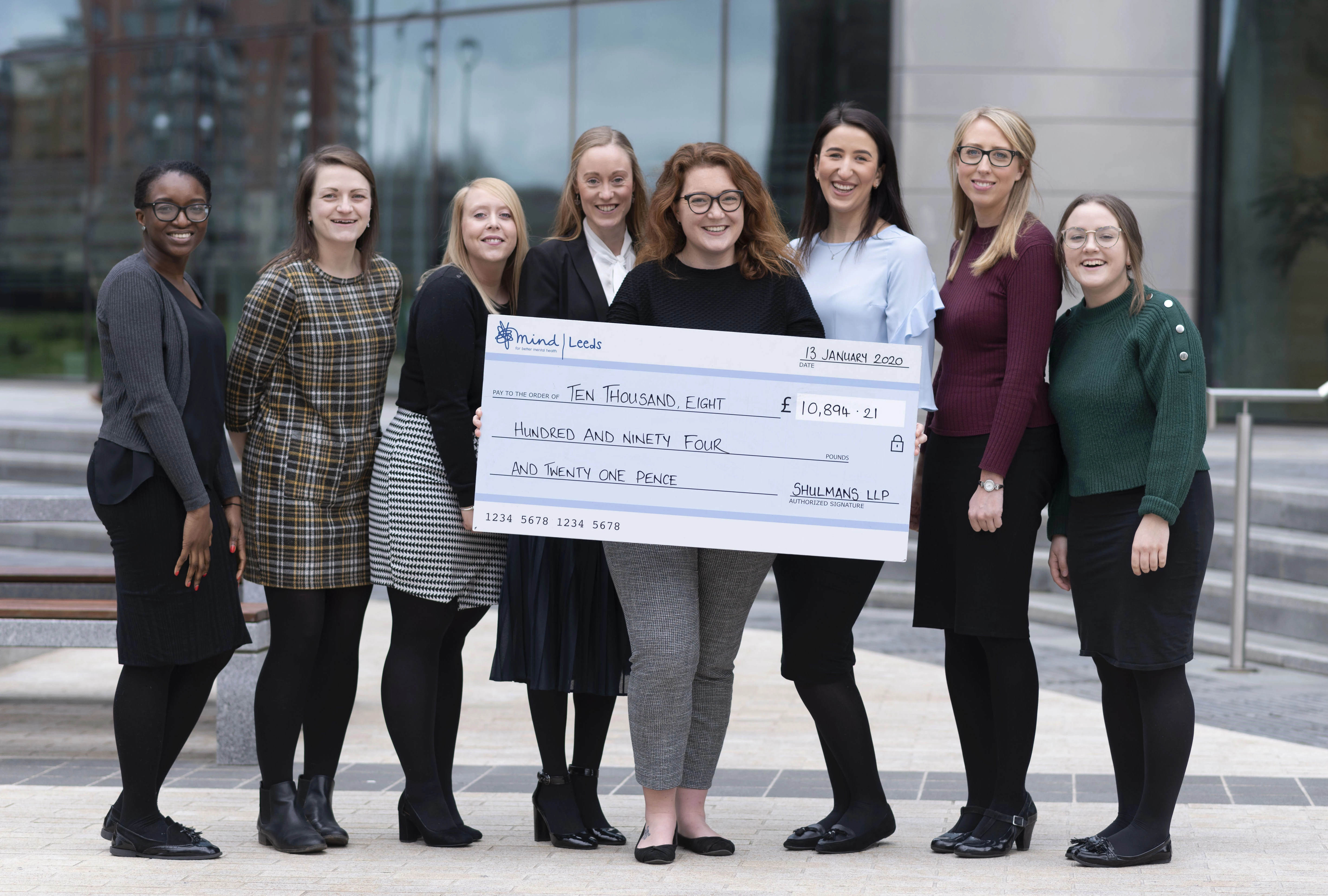 Leeds Mind Total Release (L-R) Tosin Soremekun, Saffron Collins, Eleanor Smith, Joanna Oaks, Charli Brunning (Leeds Mind) Danielle Richardson, Elizabeth Smitten and Julia Czuba 