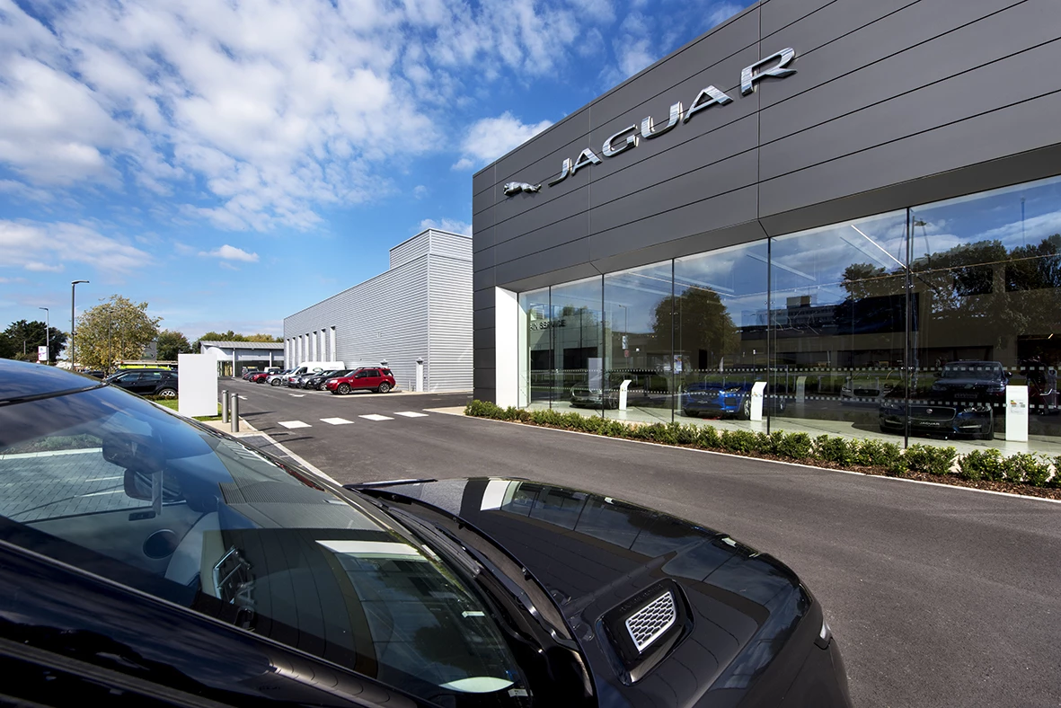 The new £6.5 million Jaguar Land Rover dealership in Swindon.