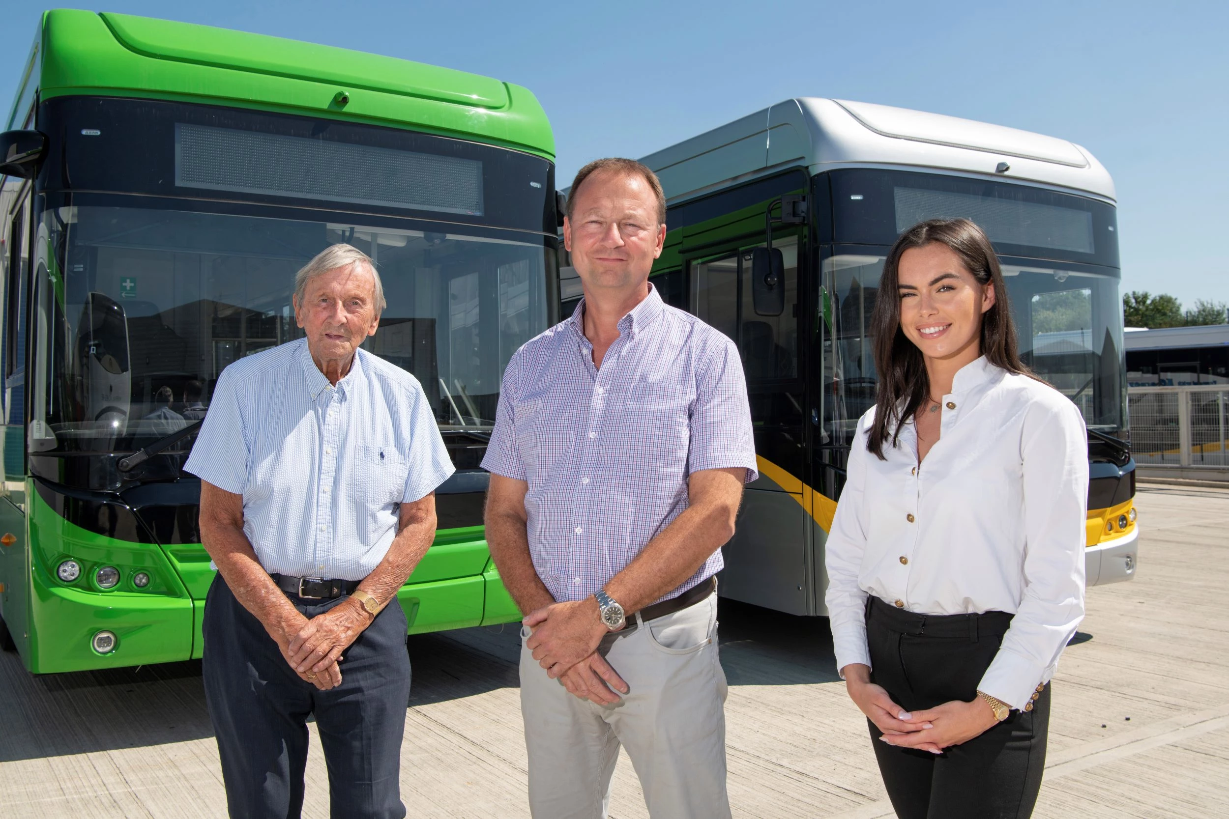 Chairman of Pelican Engineering Bob Crump, managing director Richard Crump and manager of coach sales in the north of England, Amelia Crump