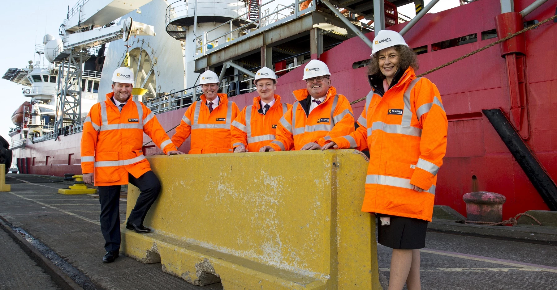 (l-r) Offshore expansion: Nick Oates (Quanta Fabricom), Andrew Davison, Stuart Grieve (Muckle), Michael Smith (Tait Walker) and Jane Siddle (NEL).