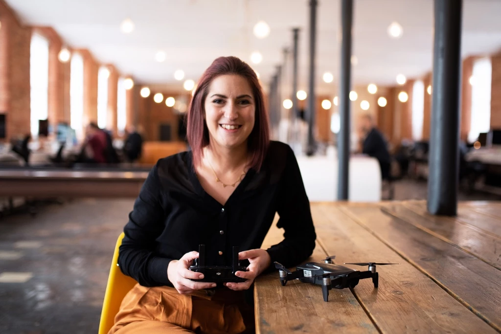 Dani Berzins and her drone