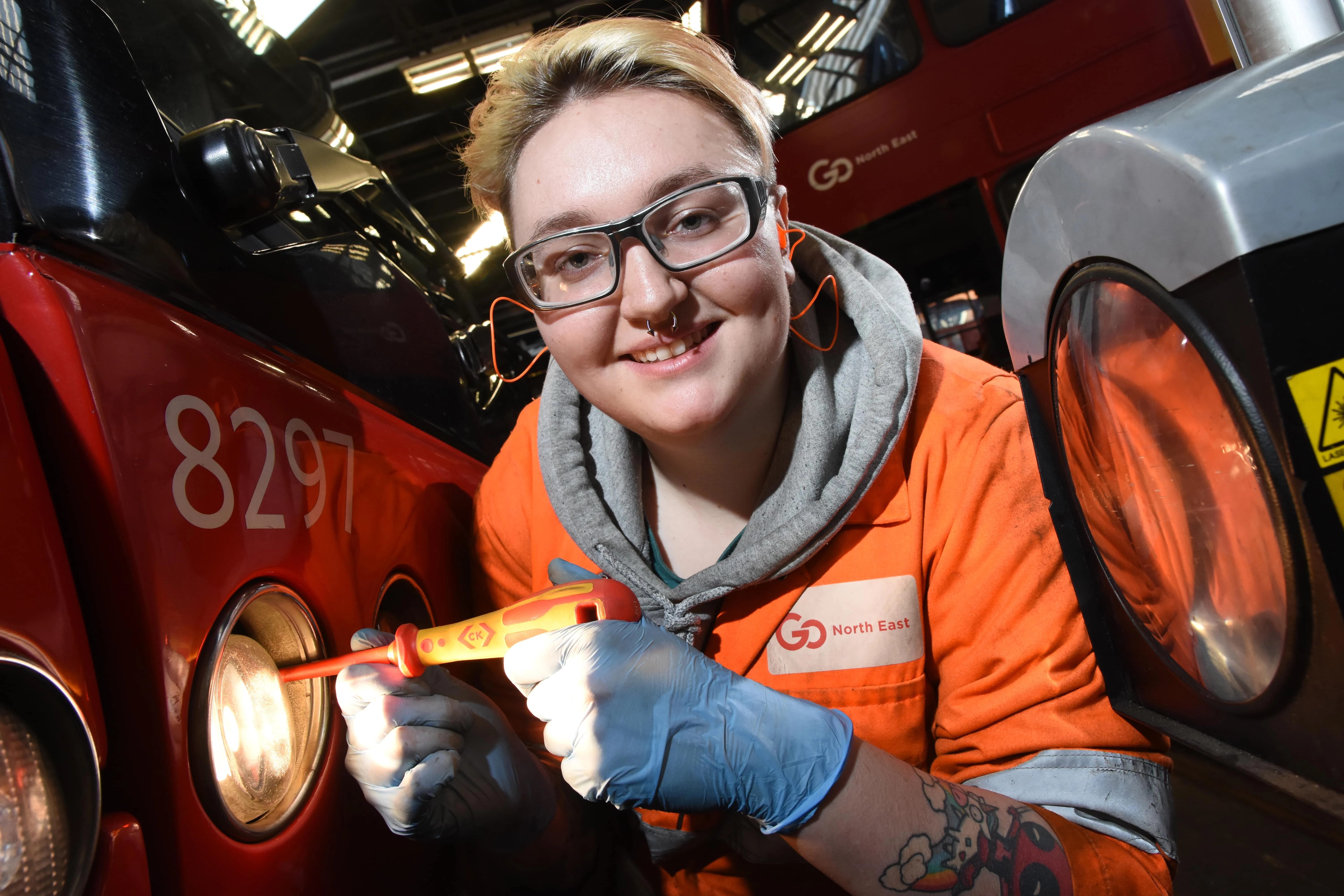 Melissa Millington at Go North East's Chester-le-Street depot