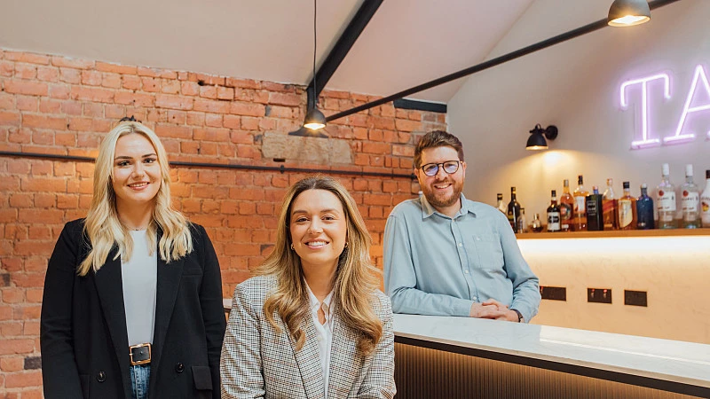 (L-R) Becky Small, Katie Roberts and Ed McIver at The Armstrong Partnership