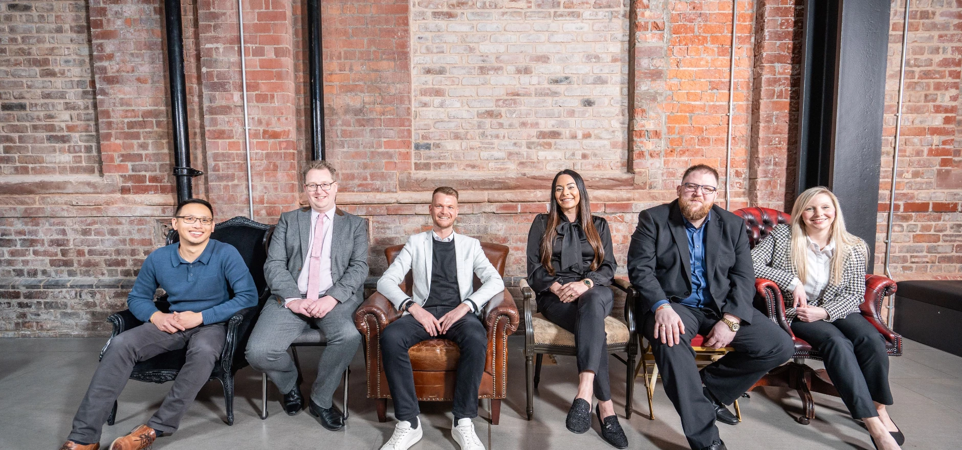 L-R David Cheung, Paul Powell, Mark Winter, Katherine Gonzales-Moore, Phil Andrews and Laura Taylor