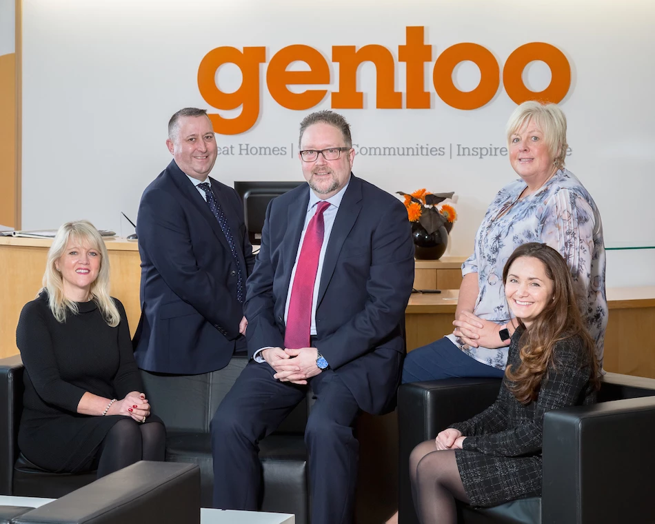 L-R: Louise Bassett (executive director of corporate services), Graham Gowland (executive director of property), Nigel Wilson (CEO), Michelle Meldrum (executive director of operations) and Caroline Wallace (interim executive director of finance)