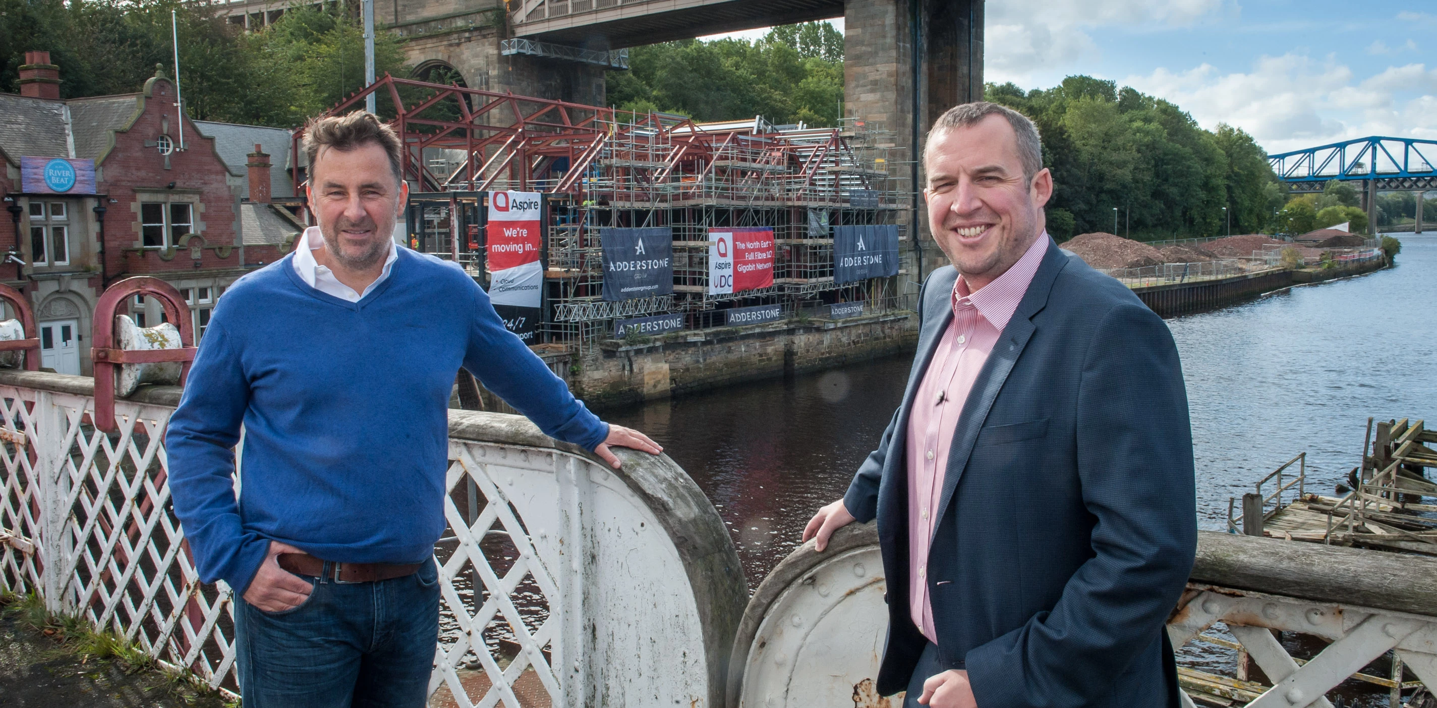 Ian Baggett, CEO Founder of Adderstone Group (left) with Chris Fraser, Aspire IT Managing Director