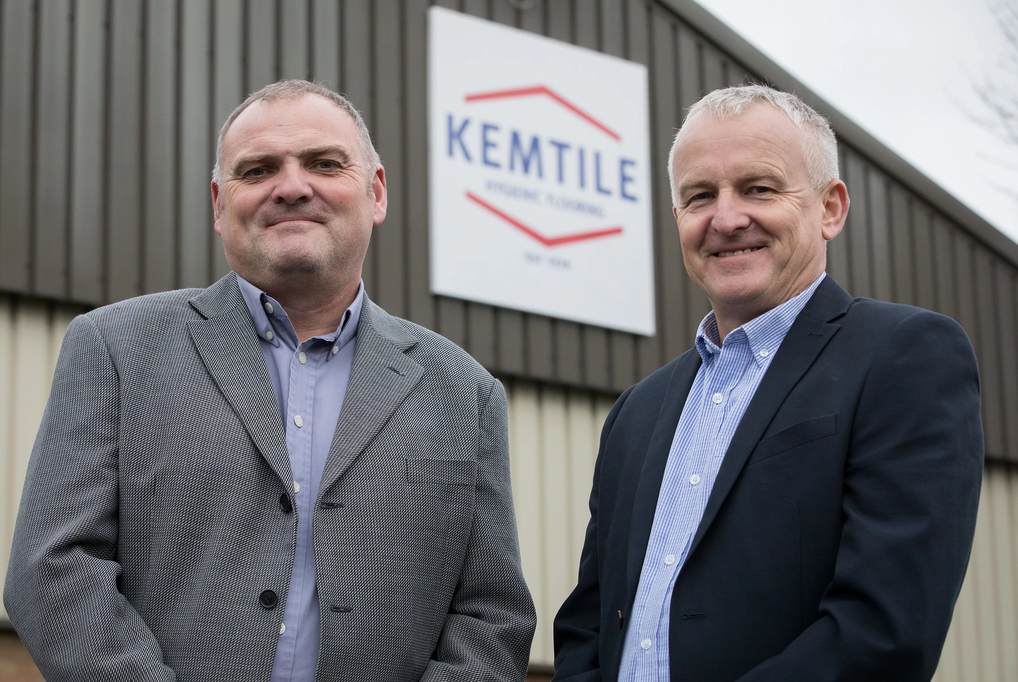 Directors Jamie Cook (left) and Stephen Westley at new Kemtile headquarters