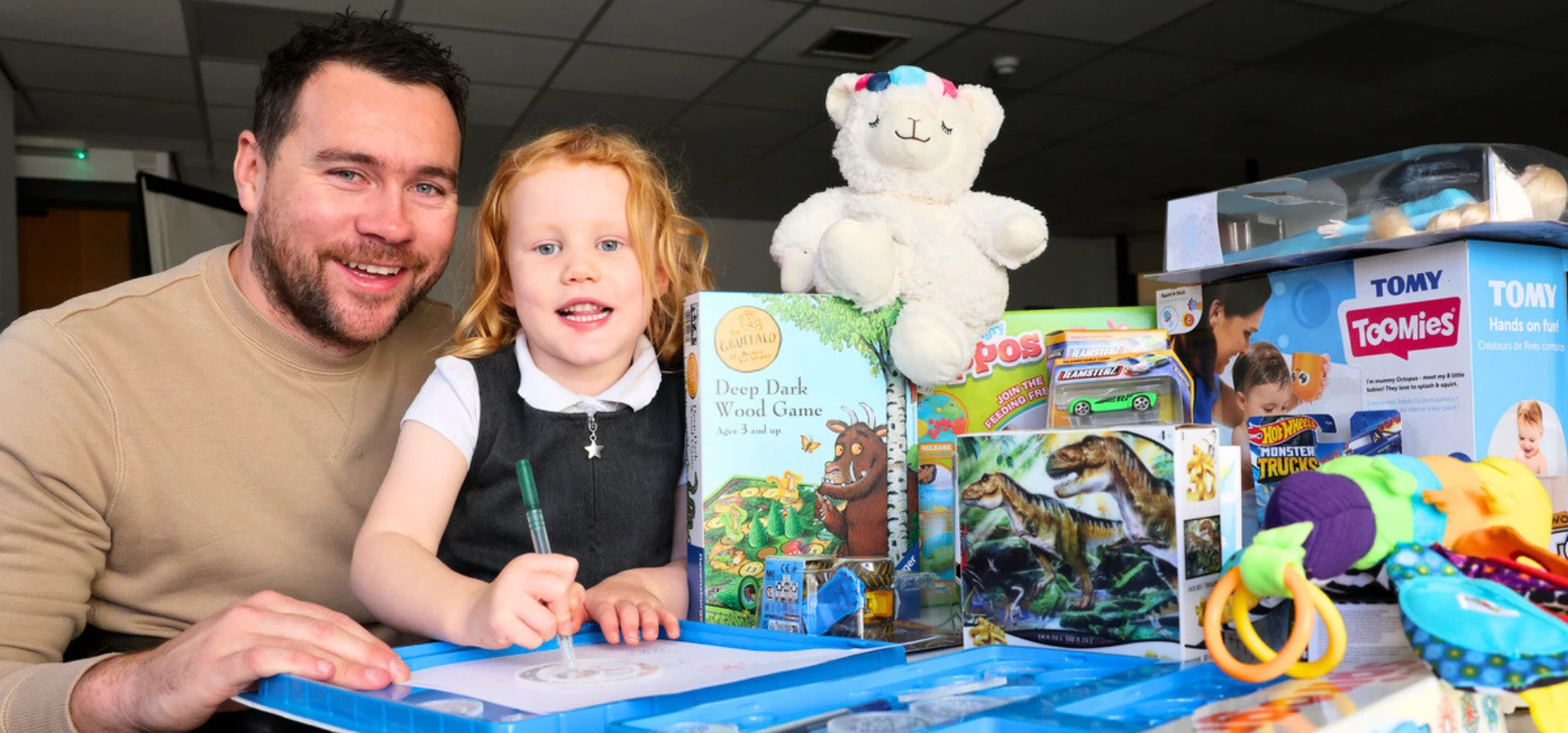 David Riley, founder of The Toy Loan Company, with his daughter.