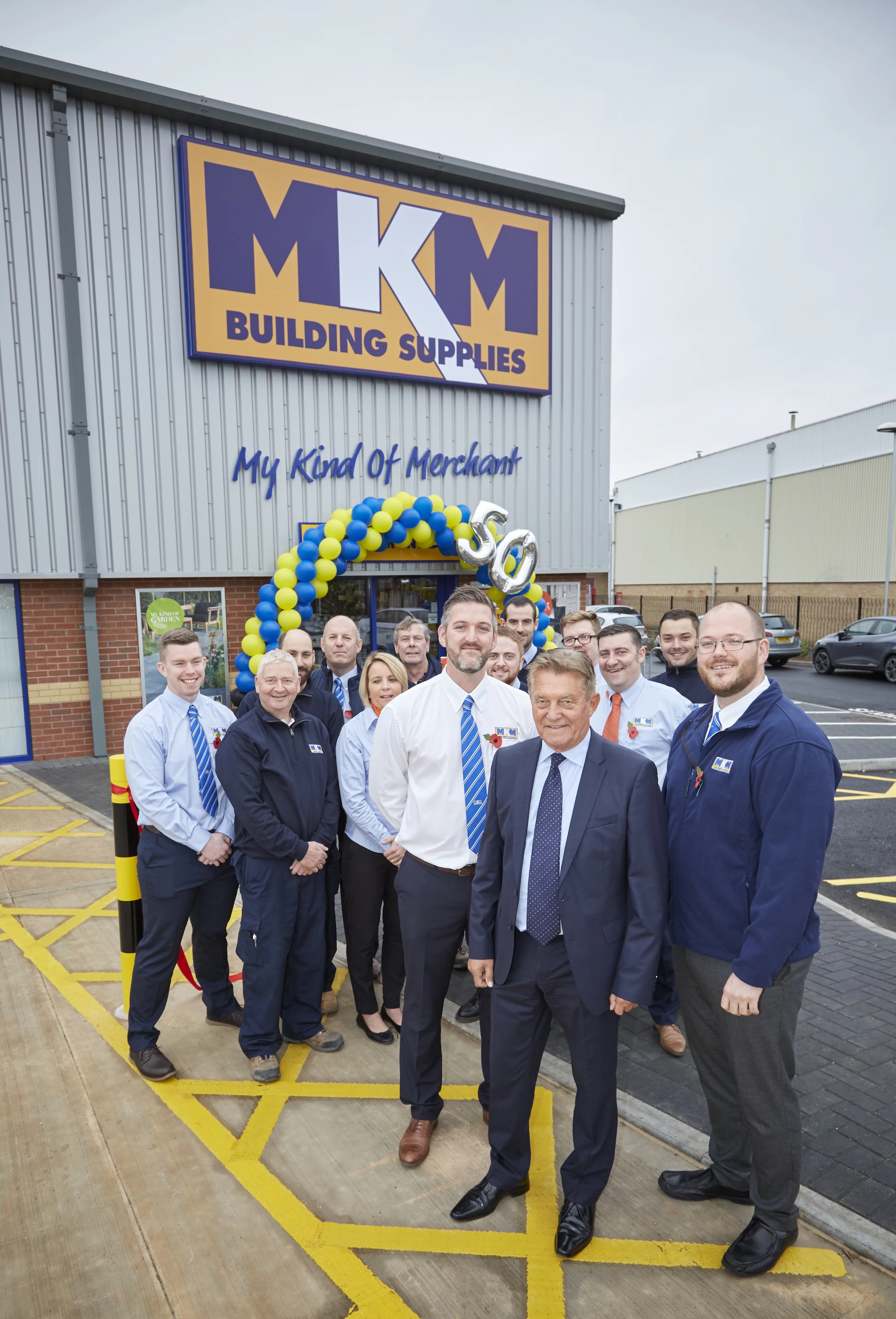 David Kilburn, Executive Chairman of MKM Building Supplies with the team at Leamington Spa. 