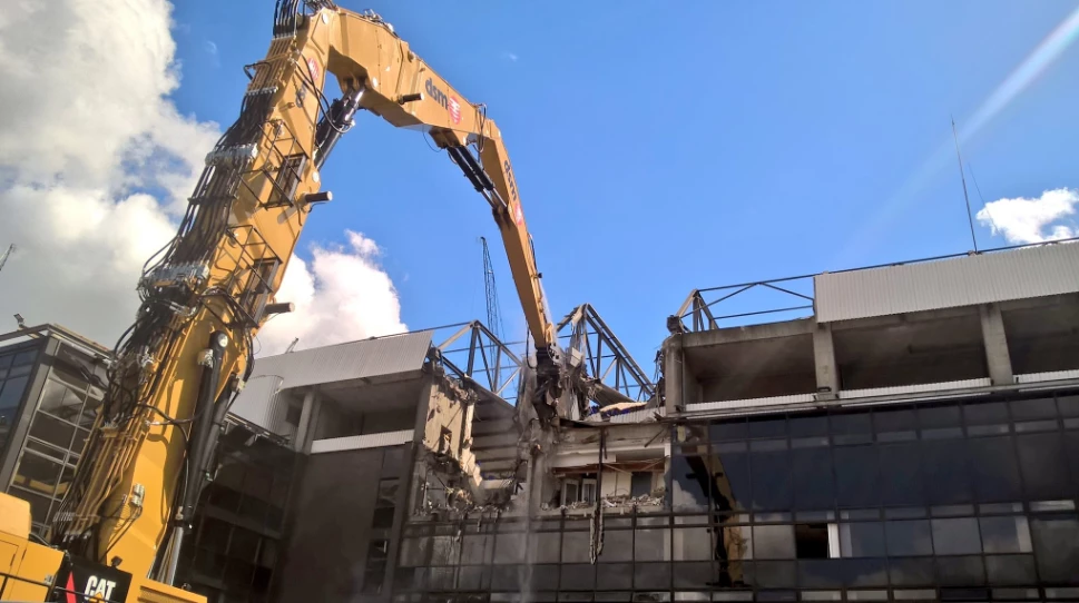 Demolition work on Tottenham's old West Stand at White Hart Lane.