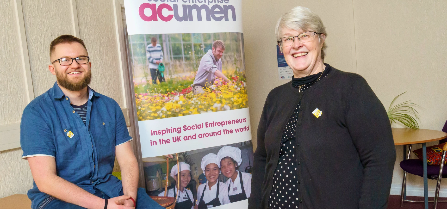 Adam Chorlton and Kate Welch OBE, Chief Executive of Social Enterprise Acumen CIC.