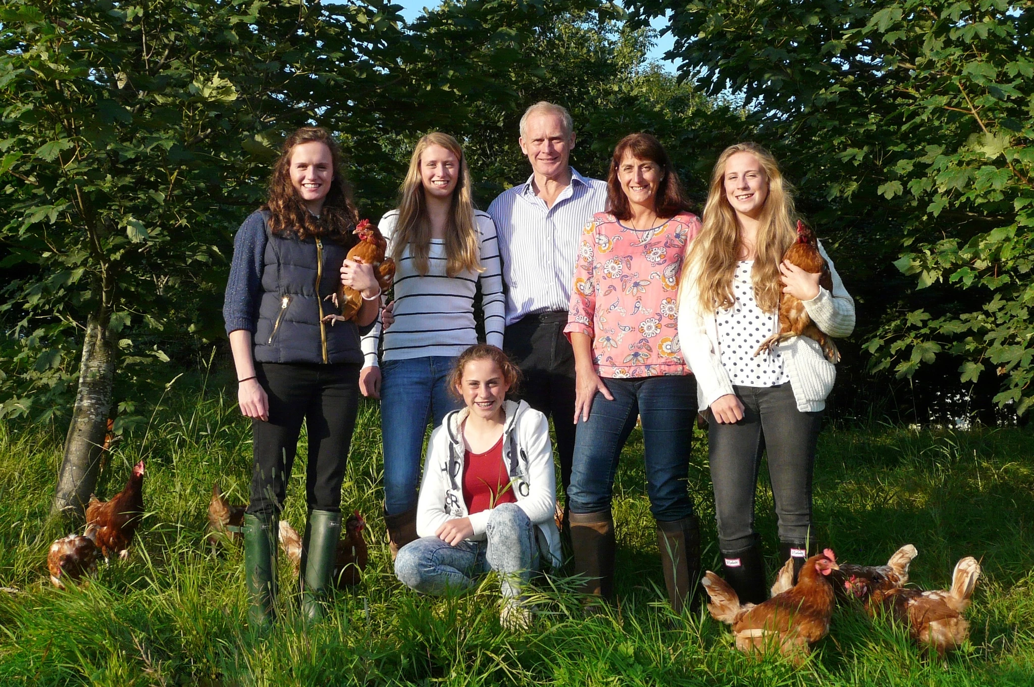 The Brass family on The Lakes organic hen range