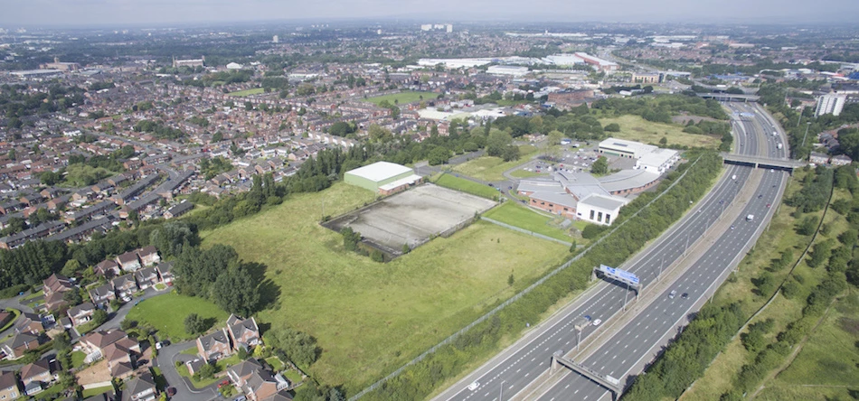 An aerial view of the  Hollinwood Junction site