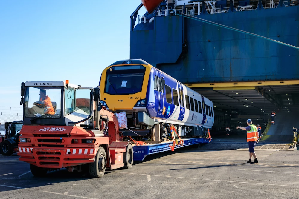 The diesel train arriving at Royal Portbury Dock