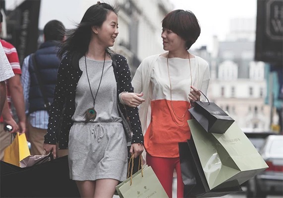 Chinese shoppers in Bond Street