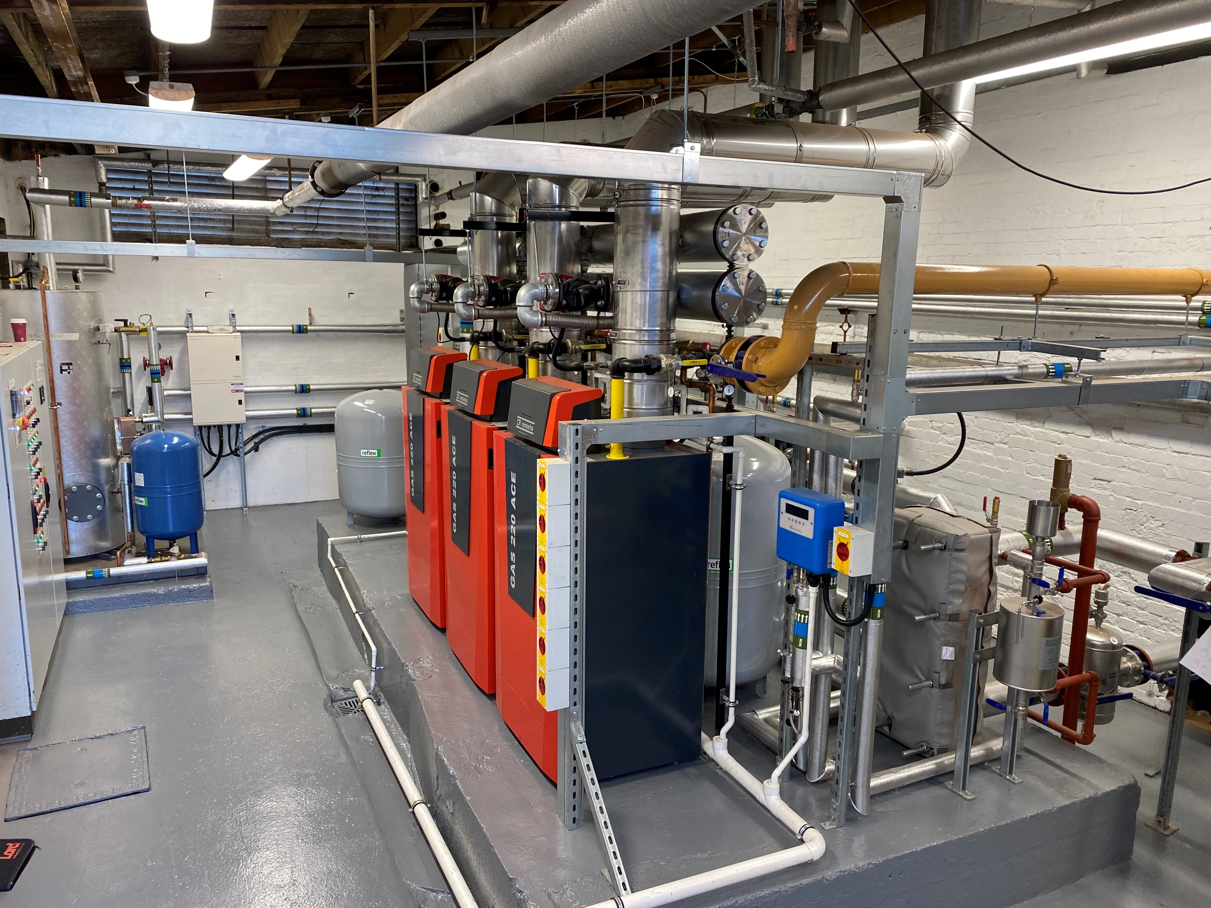 School main plant room following completion of Lord Combustion Services work