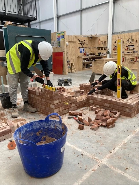 Students at the construction centre