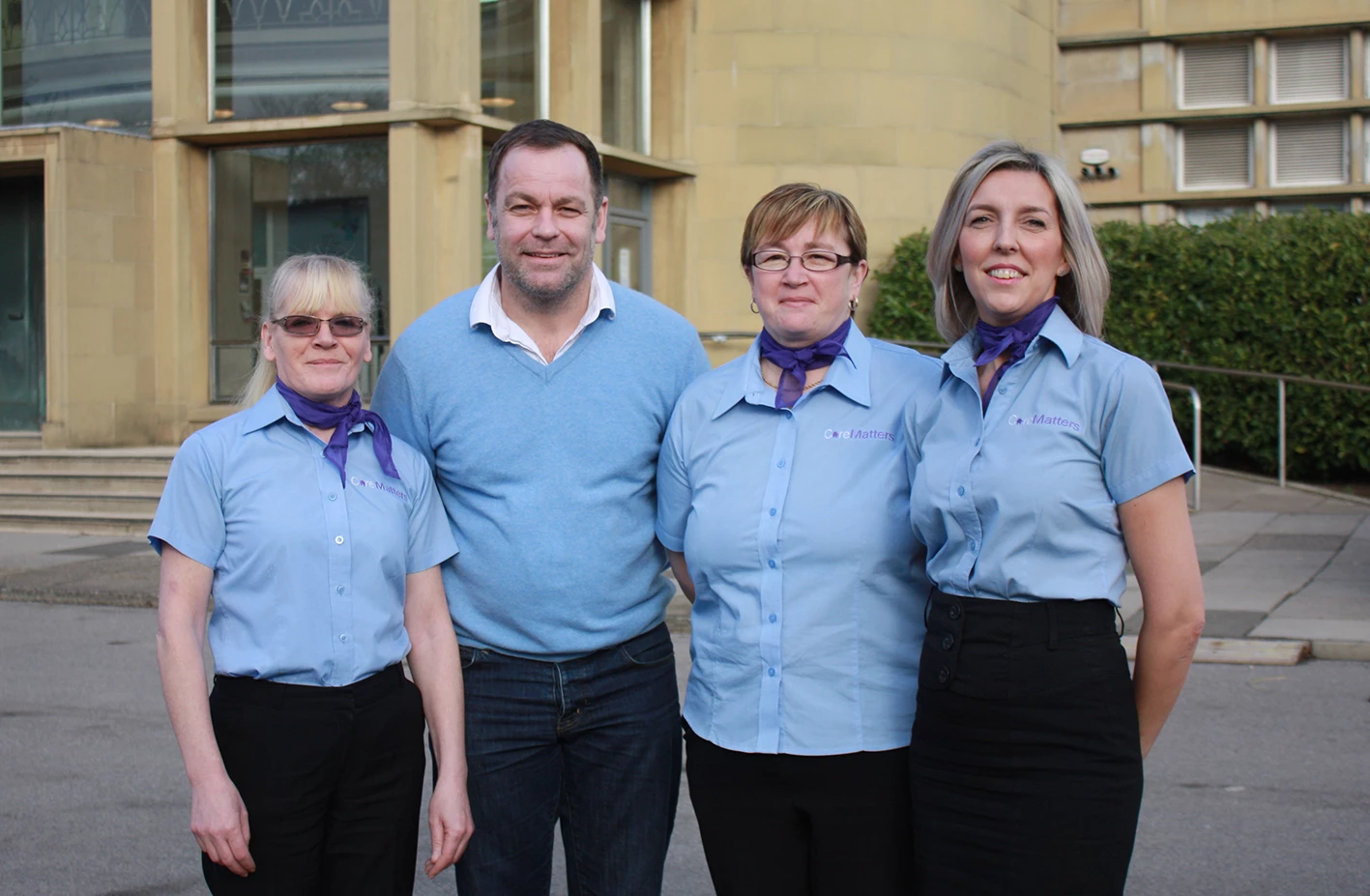 From left, Care Matters team members Pam Wellington, Director Phil Crowther, Regional Manager Zoe Newbury and Lisa Spark