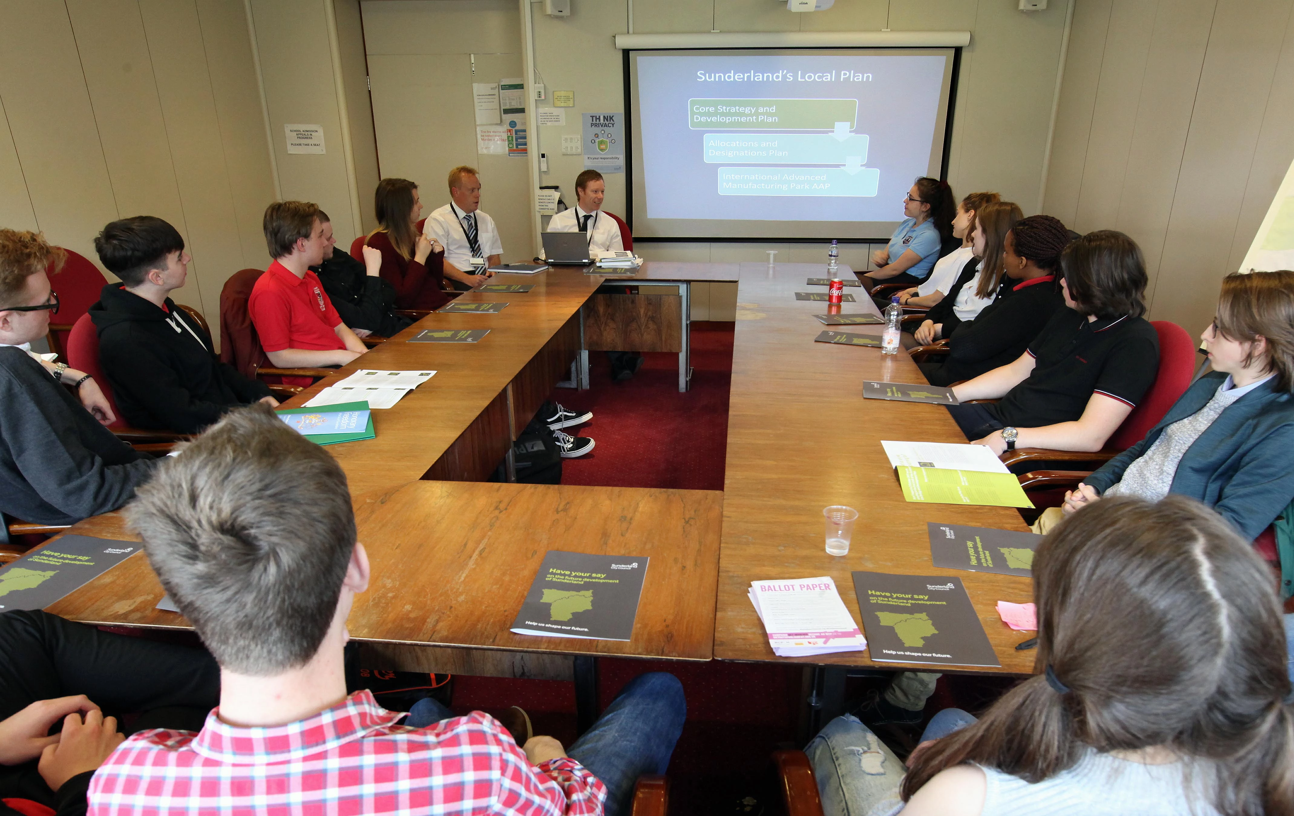 Sunderland City Council planners discussing Local Plan with the Youth Parliament.