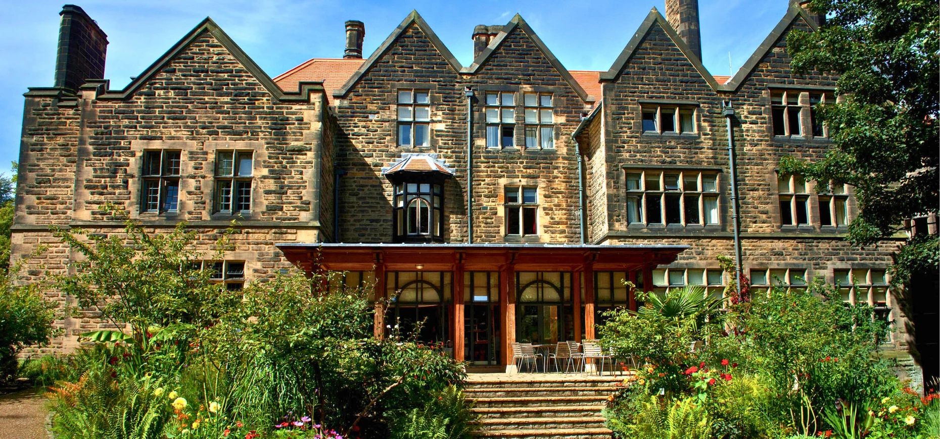 An exterior shot of the 'iconic' Jesmond Dene House Hotel.