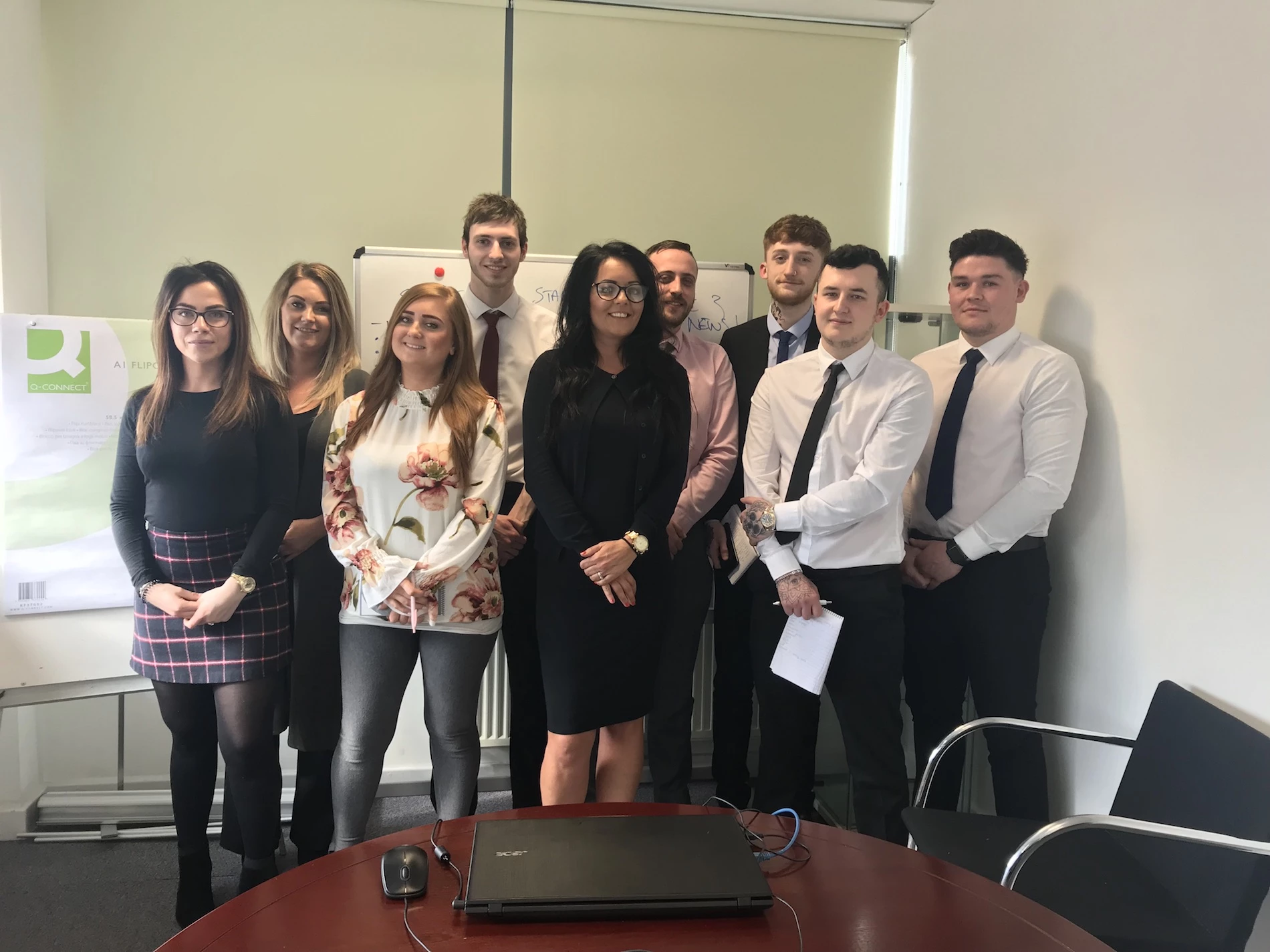 Training Coordinator Cheryl Cumiskey (front centre) with her team of new starters