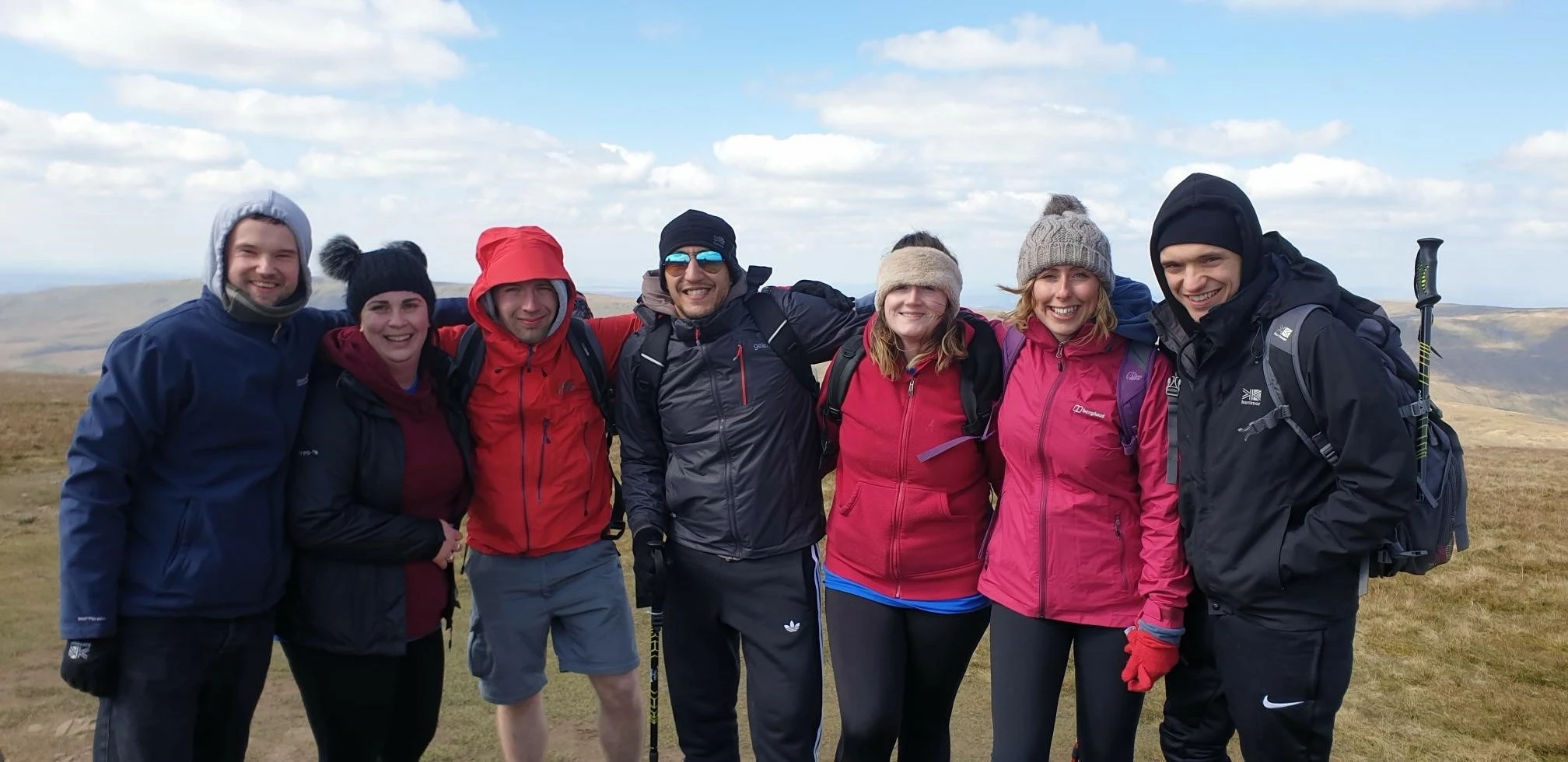 L-R: Callum Williamson, Laura Farrow, Jack Marshall, Michael Christou, Rebecca Kieran, Rebecca Clark and Adam Day.